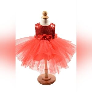 Jewelia's Closet Boutique Red Sequin Toddler Dress Girls Size 3/4 NWT